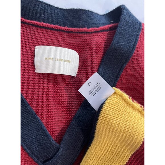 Aime Leon Dore Knitted Hockey Jersey in Red Yellow Black - Picture 4 of 4